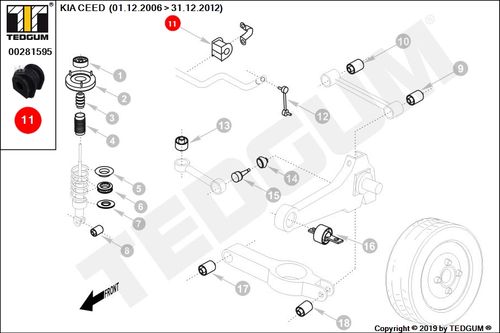 KIA CEED GUMA STABILIZATORA TYL 06- na Arena.pl