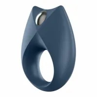 satisfyer royal one - silikonowy pierścień wibrujący z aplikacją, niebieski