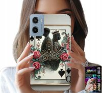 ETUI DO MOTOROLA E15 / G05 - KARTA KRÓL KRÓLOWA POKER KARTY + FOLIA