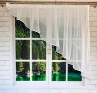 Firana gotowa 300x120,skos prawy, woal,lamówka