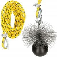 ZESTAW KOMINIARSKI DO CZYSZCZENIA KOMINA 1,3 KG SZCZOTKA Fi 200mm LINA