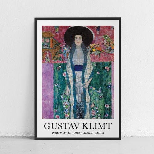 Plakat gustav klimt oortrait of Adele Bloch 21x30 cm w czarnej ramie na Arena.pl