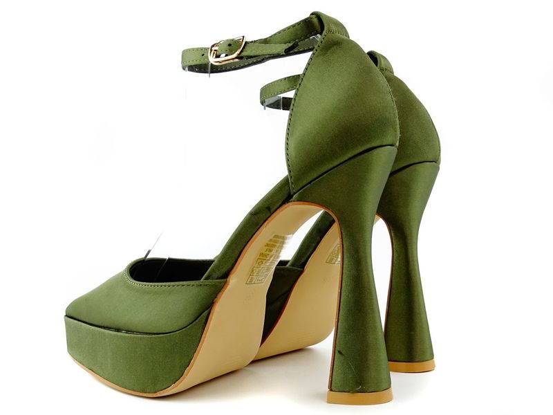 Zielone półbuty na platformie i słupku 38 zdjęcie 4