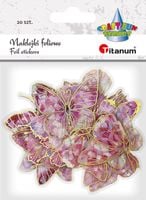 naklejki foliowe motyle tonacja różowa 20 sztuk titanum