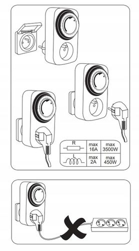 PROGRAMATOR CZASOWY WYŁĄCZNIK MECHANICZNY DOBOWY GNIAZDKO TIMER 24H 3500W na Arena.pl