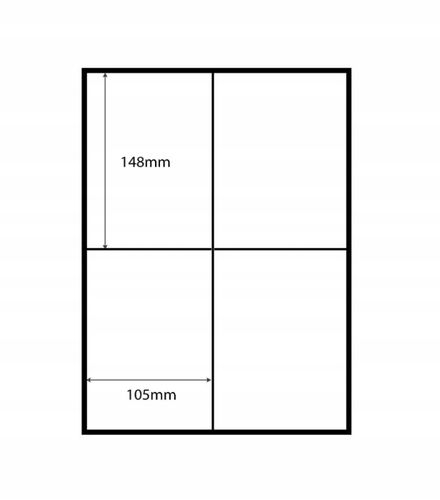 ETYKIETY SAMOPRZYLEPNE A4 100 Arkuszy 105x148mm do DRUKARKI Białe Matowy na Arena.pl