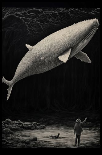 Plakat 53x81cm Biały Wieloryb na Arena.pl