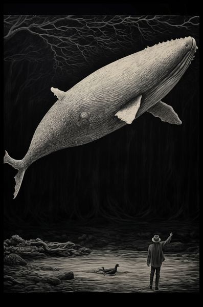 Plakat 53x81cm Biały Wieloryb zdjęcie 2