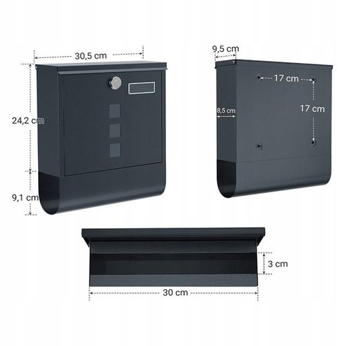Skrzynka na Listy Gazety Pocztę Pocztowa Antracyt Duża Listowa A4 do na Arena.pl