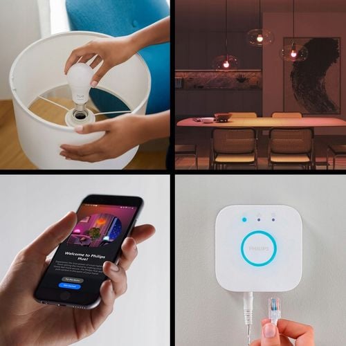 Żarówka LED E27 8W RGB Inteligentna 3 szt. + Mostek Philips HUE na Arena.pl