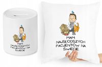 Dla Weterynarza Zestaw Poduszka + Skarbonka Z Nadrukiem Ze Zdjęciem