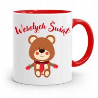 Kubek Czerwony Świąteczny Pod Choinkę Na Mikołaja Z Nadrukiem Ze Zdjęciem