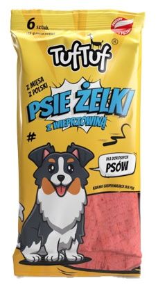 Przysmak bez sztucznych dodatków dla psa - TUF TUF żelki z wieprzowiną 6szt na Arena.pl