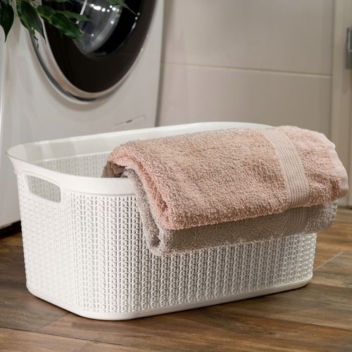 KOSZ NA BIELIZNĘ PRANIE PUDEŁKO POJEMNIK BIAŁY 27L na Arena.pl