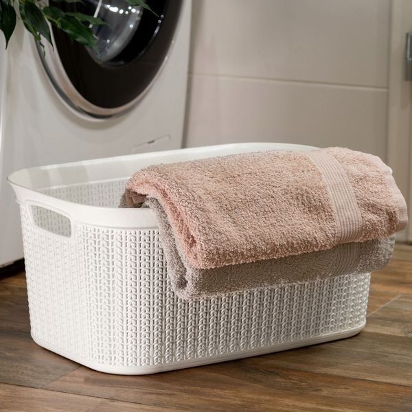 KOSZ NA BIELIZNĘ PRANIE PUDEŁKO POJEMNIK BIAŁY 27L zdjęcie 6