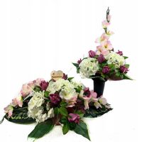 Sztuczne kwiaty stroik na grób zestaw na cmentarz