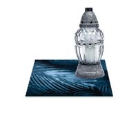 SZKLANA PODSTAWKA POD ZNICZE Z DEDYKACJĄ 35x35cm Liście 382g