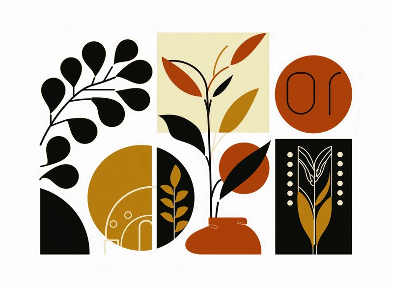 Plakat 55x40cm Kolaż Botaniczny zdjęcie 1
