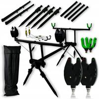 STATYW WĘDKARSKI ROD POD STANOWISKO KARPIOWE 2x SYGNALIZATOR 2x