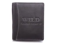 portfel męski skórzany  pionowy nieduży czarny