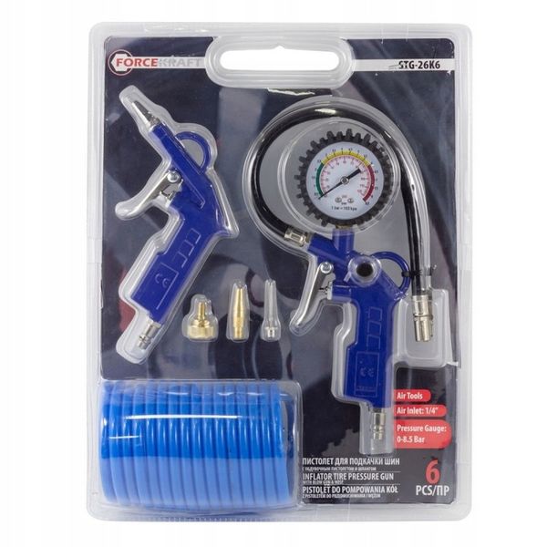 Pistolet z manometrem do pompowania kół 6el zdjęcie 2