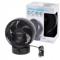 Wentylator stołowy na USB na lato na biurko czarny