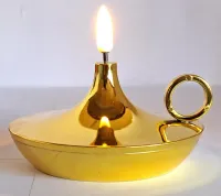 Lampka oliwna alladynka świeczka led z płomieniem led na baterie Kolor - Złoty