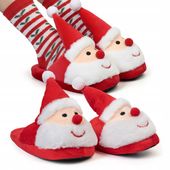 ŚWIĄTECZNE KAPCIE NA PREZENT CIEPŁE ANTYPOŚLIZGOWE PANTOFLE ŚWIĘTY