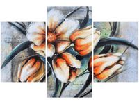 90X60CM OBRAZ OBRAZ NIESAMOWITE PASTELOWE KWIATY TRZY OBRAZY