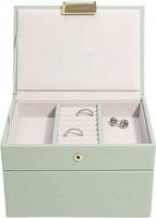 Szkatułka na biżuterię Stackers podwójna mini zieleń szałwiowa