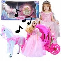 Kareta Karoca Kształt Dyni CHODZĄCY KOŃ Piękna LALKA Światło Dźwięk Ruch