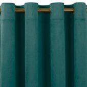 Zasłona VILA velvetowa na złotych przelotkach 135x225 morska  Homede
