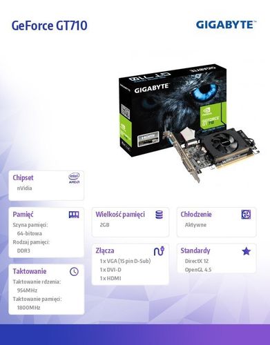 GeForce GT 710 2GB DDR3 64BIT DVI/HDMI/DSUB BOX na Arena.pl