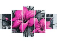 75CM 120 OBRAZ 5 ELEM MAKOWY DUET NR 4 ŚCIENNY DRUK