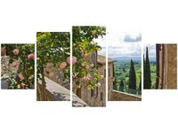 70CM 150CM OBRAZ 5 ELEM RÓŻE BALKONIE ŚCIENNY