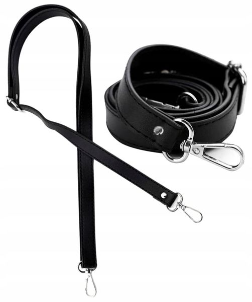 Pasek Regulowany Do Torby Torebki Skórzany Czarny zdjęcie 2