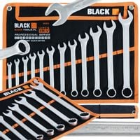 ZESTAW KLUCZY KLUCZE PŁASKO OCZKOWE 6-22mm COLD STEMP HEATED 12pc CRV BLACK