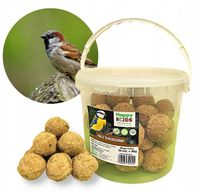 kule tłuszczowe dla ptaków 90g x 30szt wiaderko happy birds