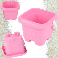 Wiaderko Kolorowe Do Piasku Budowanie Zamków Wygodny Uchwyt Plaża Wakacje