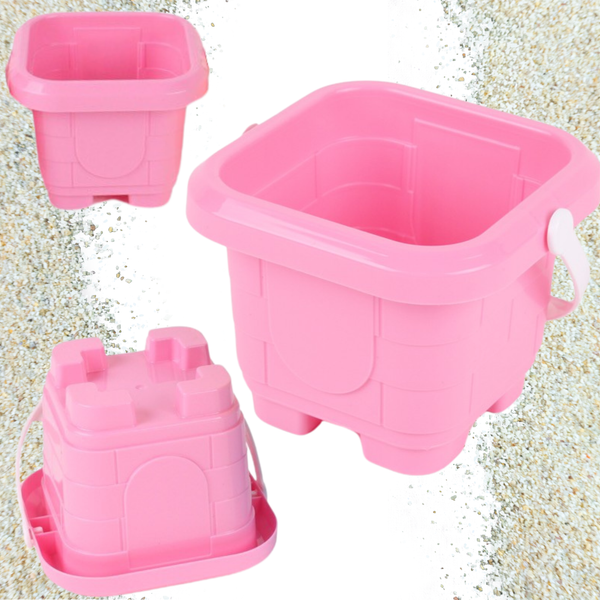 Wiaderko Kolorowe Do Piasku Budowanie Zamków Wygodny Uchwyt Plaża Wakacje zdjęcie 1