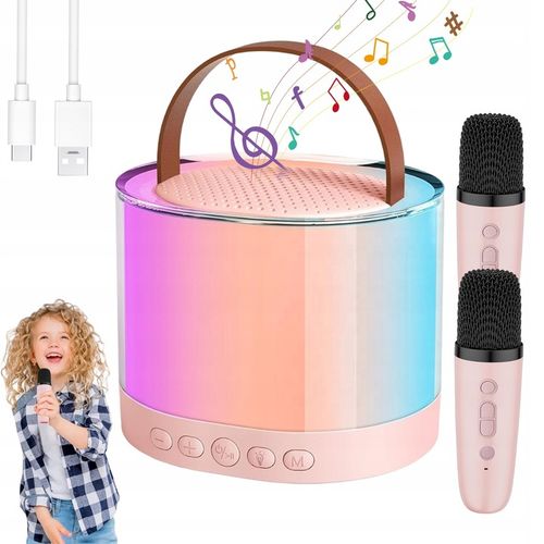 ZESTAW KARAOKE GŁOŚNIK BLUETOOTH 2 MIKROFONY USB MINI JACK NA IMPREZY na Arena.pl