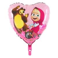 Balon foliowy Masza i Niedźwiedź serce, 45 cm