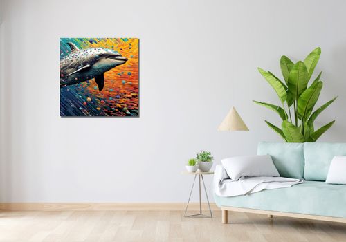 Obraz 70x70cm Delfin w Palecie Barw na Arena.pl