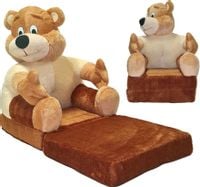 FOTEL DLA DZIECI ROZKŁADANY FOTELIK PLUSZOWY PUFA