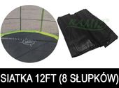 Siatka Ochronna Skyramiz Czarny Do Trampoliny Ogrodowej 366Cm/12Ft 8 Tuneli
