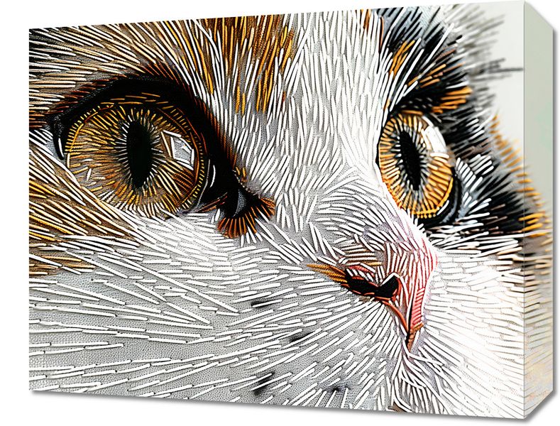 Obraz 50x40cm Nitkowany Kot zdjęcie 1