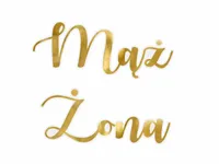 Naklejki na kieliszki "Mąż i żona", złoty