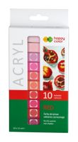 farby akrylowe 10 kolorów x 12 ml red happy color