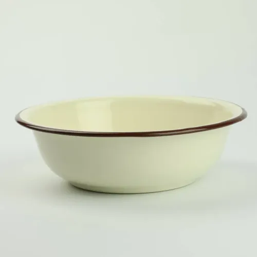 MISKA EMALIOWANA MISA 22 CM NA ZUPĘ OWOCE WARZYWA WZÓR KWIATY na Arena.pl