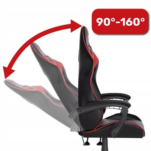 FOTEL GAMINGOWY CYBER CHAIRS X-LOGIC RED - BIUROWY na Arena.pl